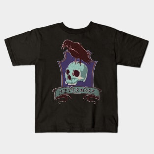 Nevermore: Spooky, Dark Raven Crowing Edgar Allan Poe Gothic Kids T-Shirt